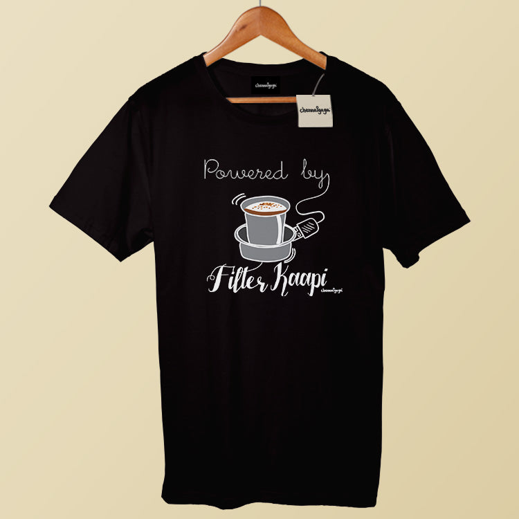 Powered by Filter Kaapi - Black T-shirt (Regular Fit)