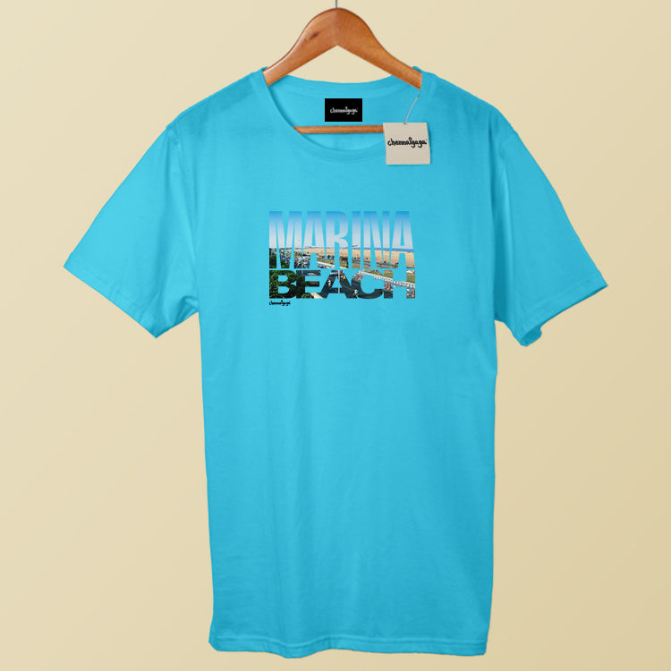 Marina Beach souvenir tee blue